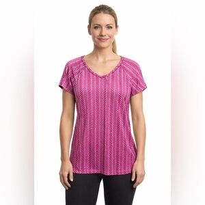 Champion Pink Chevron Women's Short Sleeve Tee